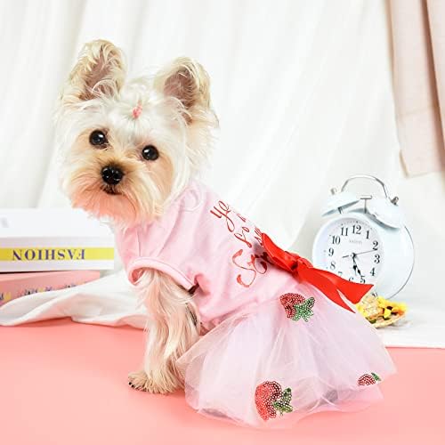 Odjeća za pse za male pse, ljetna Proljetna djevojka za pse, ružičasta haljina za štene, haljina Chihuahua Yorkie, odjeća za kućne