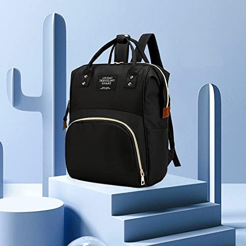 Torba za pelena s organiziranjem torbica, torbice za torbu za torbu višenamjenska vrećica za pelenu za njegu beba PUT-a ruksak veliki kapacitet crni