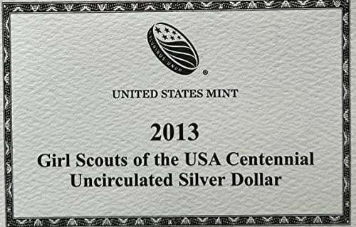 2013 W Girl Scout iz SAD Centennial Silver Dollar US Mint Bu