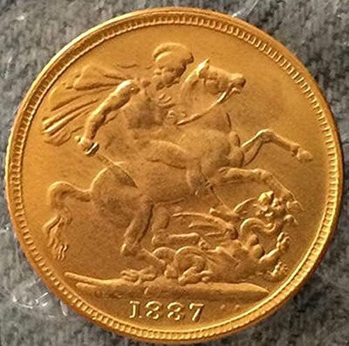 1887. Britanska kovanica čisti bakar pozlaćeni antikni craft coin kolekcija kolekcija kolekcija kovanica