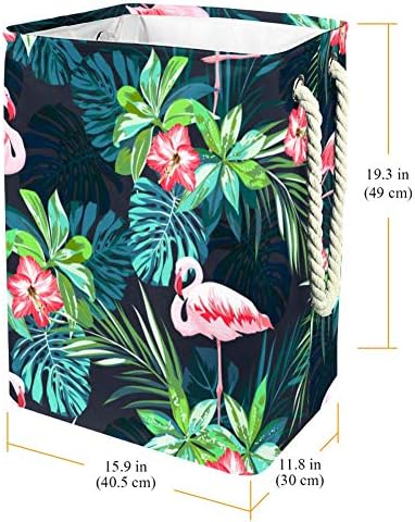 DEYYA Tropical Flamingo Pattern korpe za pranje veša Hamper visok čvrst sklopiv za odrasle decu Teen Boys djevojčice u spavaćim sobama