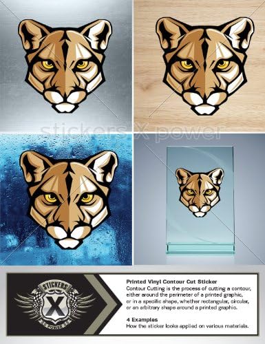 Naljepnica Decal Cougar Boja glave Print X9928 Veličina: 5 x 5 inča vinilna boja Print