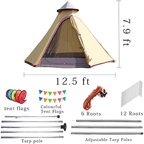 12'x10'x8'Dome šator za kampiranje 5-6 osoba 4 sezona dvostruki slojevi vodootporni anti-UV protupožarni šatori porodični šator za