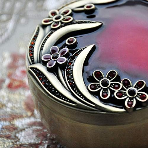 Anncus Red Moon Vintage Clesbled nakit Kutija ne blede Mali predmeti Organizovanje prstenova naušnice Ogrlica mini metalna kutija
