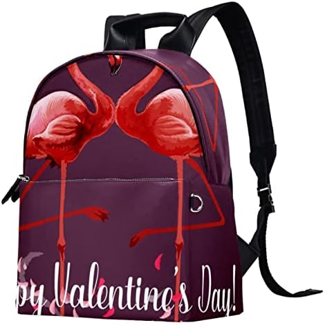 Tbouobt kožni ruksak za putovanja Lagani laptop Ležerni ruksak za žene Muškarci, Valentinovo Flamingo Par