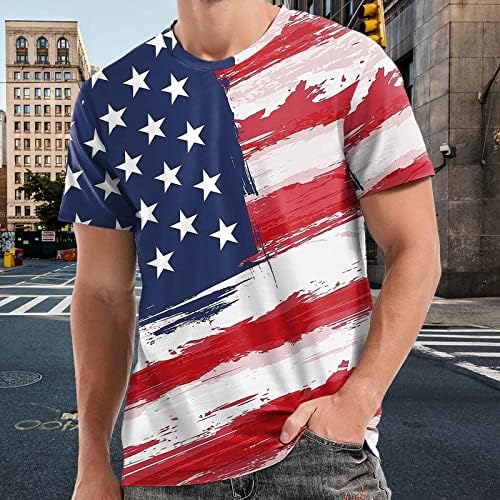 BMISEGM Ljetni muškarci Košulje Ležerne prilike, Letnje Neovisnosti Dan Modni 3D digitalni tisak T majica Teške pamučne majice