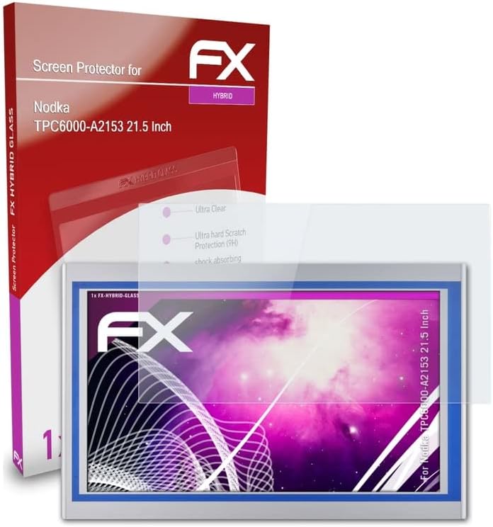 atFoliX zaštitni Film od plastičnog stakla kompatibilan sa Noda TPC6000-A2153 21,5-inčnim štitnikom za staklo, 9h Hybrid-Glass FX