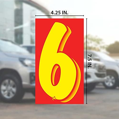 Versa-Tags 7 1/2 inčni crveni / žuti vinilni broj naljepnica 11 deset set Car Windshield cijene i 2 pakete od 12 14.5 x 2.75 po mjesecu