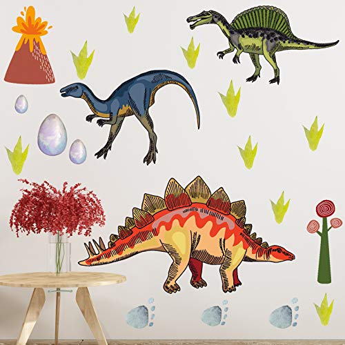 Dinosaur zidne naljepnice za dječake, akvarelne naljepnice za djecu za djecu, veliki dinosaur ukras za dekor dinosaura za rasadnik,