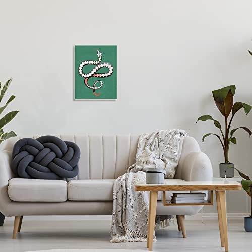 Stupell Industries fleksibilan viper simbol zmija gmizavca živopisnog portreta, dizajn od Grace Popp