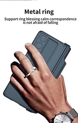 BAILI Samsung Galaxy Z Fold 4 slučaj sa Transitable poklopac kamere & amp; kaljeno staklo zaštitnik ekrana, ugrađeni 100 ° sklopivi