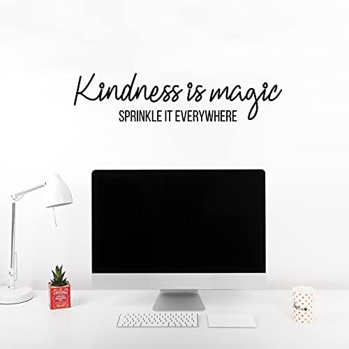 Vinilna zidna umjetnička naljepnica-ljubaznost je Magic Sprinkle svuda - 7 x 30 - trendi slatka motivirajuća optimistična lijepa naljepnica