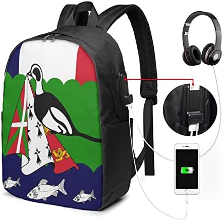 Kadeux zastava Miquelon-langlade backpacks Business Travel Laptops ruksak s USB punijskim lukom na otvorenom Računarska torba za muškarce