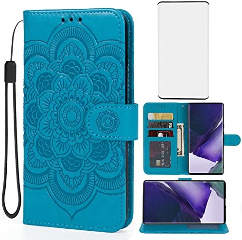 Bohefo futrola za Galaxy S22 Ultra / Samsung S22 Ultra SM-S908U futrola za novčanik sa zaštitom ekrana od kaljenog stakla, kožnim
