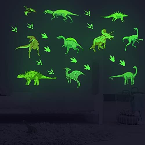 Zidna naljepnica sa svijetlim i realističnim i mjesecom i životinjskim dinosaura kolekcijom zvijezda blistava ukrasna zidna naljepnica