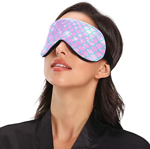 Glitter sirena uzorak prozračne maske za spavanje, hladno osjećati poklopac za spavanje očiju za ljetni odmor, elastični oblikovani