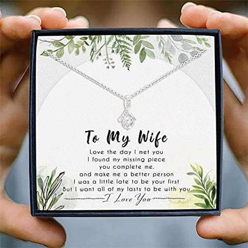 Nakit za karticu poruke, ručno rađena ogrlica - Supruga Neckace - mojoj ženi, moju ljubavnu ogrlicu Box kartica - Personalizirani