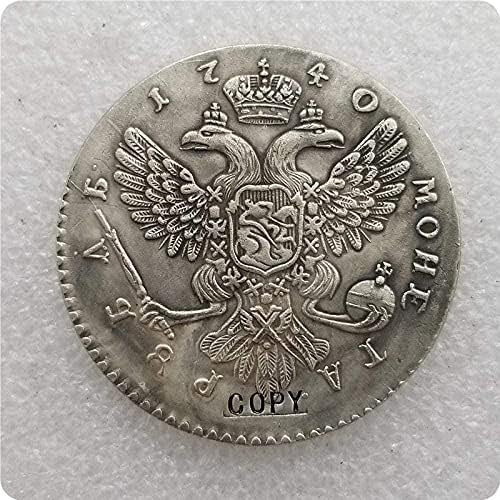 1740 Rusija 1 rublja Kopiraj Kopozna kovanice Kopirajte poklone za kolekciju