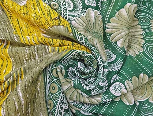 Peegli Vintage višebojna Sari Georgette tekstilna tkanina kombinacija 4 cvjetne i vezene DIY zanatske Sare