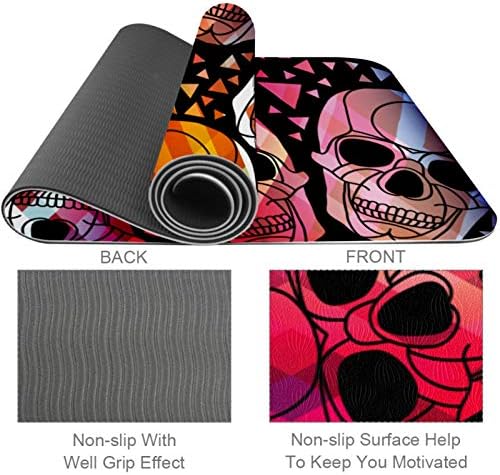 Siebzeh gotic Punk Skull Head Premium Thick Yoga Mat Eco Friendly Rubber Health & amp; fitnes non Slip Mat za sve vrste vježbe joge