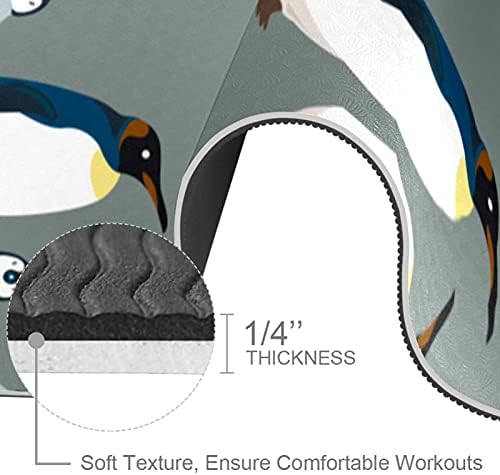 6mm ekstra debela prostirka za jogu, Penguin Grey Print Eco-Friendly TPE prostirke za vježbanje Pilates Mat sa za jogu, trening, osnovnu
