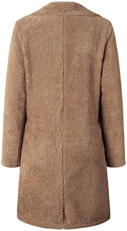 Ženska nejasna fleva zimski teddy kaputi, casual revel faux fur tople jakne otvorena prednja dugačak kardigan odjeća