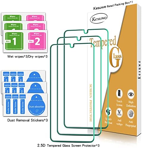 Kesuwe [3-Pack] zaštitnik ekrana za kaljeno staklo Samsung Galaxy S22 5G, podržava čitač otiska prsta, tvrdoću 9h, protiv ogrebotina,