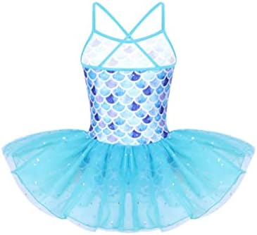 Yuumin Kids Girls Ballet Dance Tutu haljina gimnastika Leotard Mermaid Sequins Athletic Dancewear