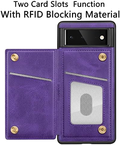 SUANPOT【RFID Blokiranje za Google Pixel 6 5G novčanik slučaj sa držačem kreditne kartice, Flip Book PU kožna futrola za telefon Mobitel Žene Muškarci za Pixel6 slučaj