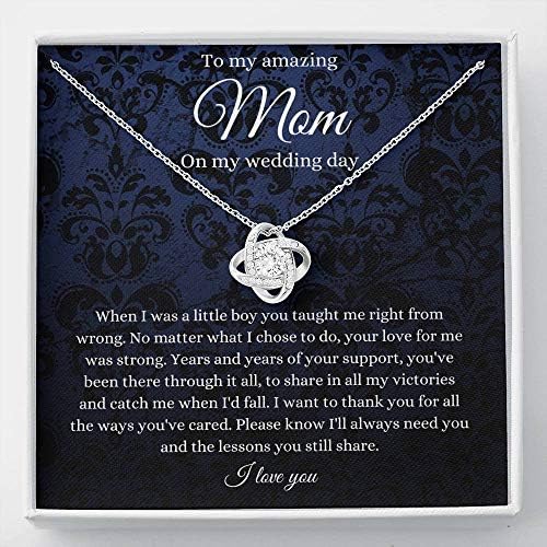 Nakit za poruke, ručno rađena ogrlica - personalizirani poklon Ljubav čvor, do mame na dan mog vjenčanja, majka poklona za mladoženje sina, majke mladoženje od sina na dan vjenčanja