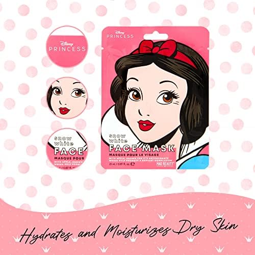 MAD Beauty 2 Count Disney Snow White pop Princess maske za lice | 2 lista Facemasks svaki 0.87 Oz / Apple miris Spa Njega kože za zabave pokloni vlaži