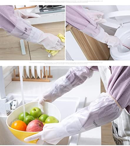 Na rukavice za pranje u domaćinstvu prozirno bijelo pranje vodootporne plastične gume za čišćenje u domaćinstvu neklizajuće izdržljive tanke kuhinjske rukavice L Transparentwhitedeer