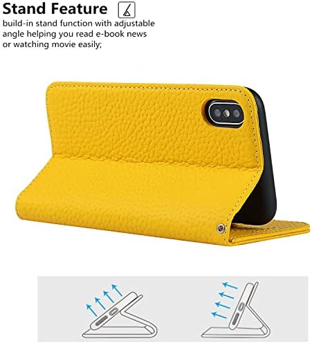 iCoverCase za iPhone Xs Max novčanik slučaj sa držačem kreditne kartice i narukvicu, RFID Blokiranje prave kože Flip Folio magnetni
