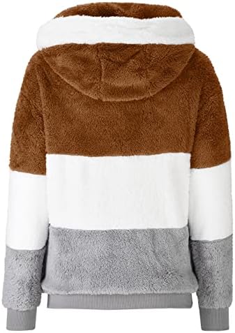 Plus size za zimske kapute za žene jakne sa kapuljačom Fleece moda u boji bloktora sa zatvaračem CARDIGAN topli kaputi