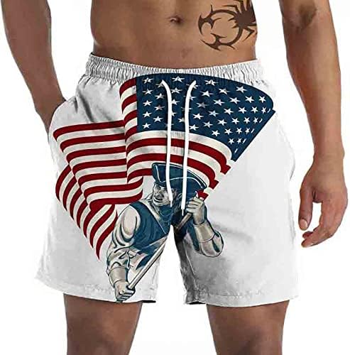 BMISEGM Summer Muške kratke kratke hlače Muške grafičke plaže Hlače Ležerne hlače 3D četvrti julske kratke zastava za muškarce