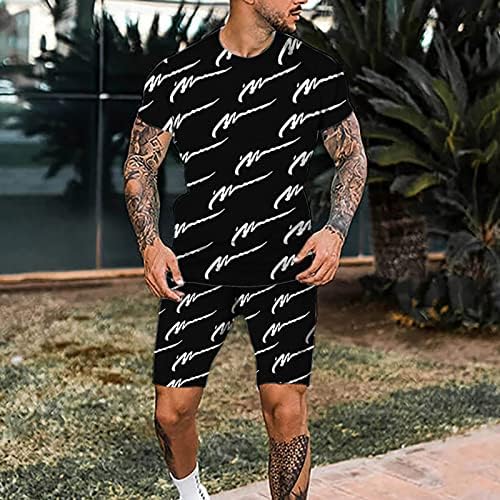 Bmisegm muška odijela Regular Fit Muška brza suha 3d kratka odijela za rukave plaža Tropical Hawaianss sportske hlače za tijelo