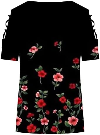 Majica bluza s kratkim rukavima za žene Pamuk Crewneck Brod grafički grafički labavi fit opuštena fit casual majica sl