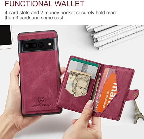 HAII za futrolu Google Pixel 7 Pro PU kožna torbica za novčanik odvojivi džepovi sa magnetnim leđima otporni na udarce zaštitni poklopac