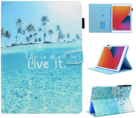 ByCeke iPad 6. / 5. generacijski slučaj, IPad Air CASE 2014, IPad CASE CASE 2013, PU kožna postolje za zaštitu od 6. Gen / 5. Gen / Air 2 / Air 1, Auto mirovanje / buđenje, plaža