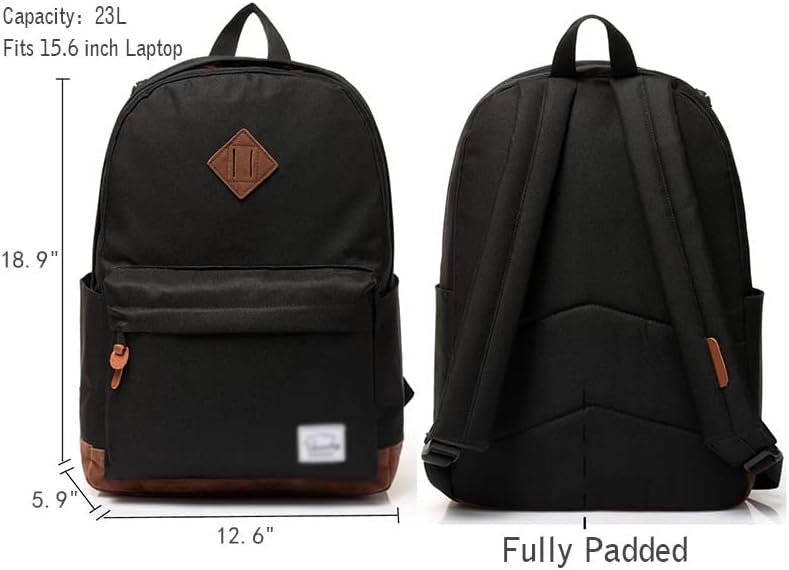 WYFDP ruksak za muškarce i žene Unisex Classic Water otporni na ranac sa školskim ruksakom 15.6inch laptop za tinejdžer