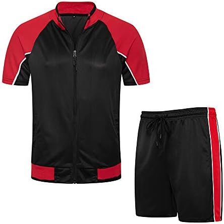 LBL muške trenerke 2 komada kratkih rukava duks casual cofy jogging odijelo sa patentnim zatvaračem