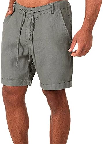 Ymosrh muške kratke hlače pamučne posteljine Ležerne prilike Ležerne prilike pidžama džep jogging hlače velike i visoke kratke hlače