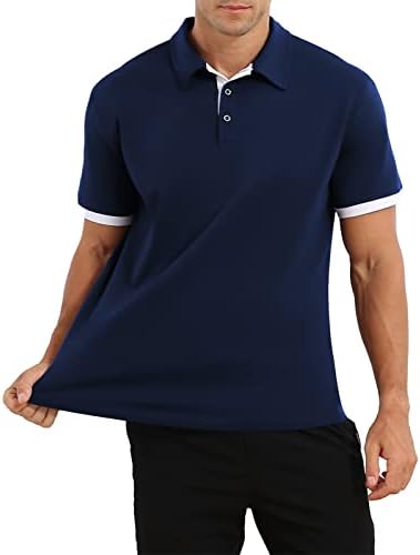 NITAGUT Muška kratka & amp;Polo majica dugih rukava Casual Slim Fit Polo Tee Basic dizajnirana pamučna košulja za muškarce