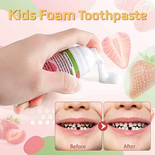 Pjenačka pasta za zube, dječja pjena za zube sa slabom fluoridom, pasta za zube mališa i ispiranjem usta za zubnu njegu za električnu četkicu za zubnu četkicu za djecu za djecu