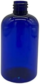 4 oz plave bostonske plastične boce -12 Pakovanje prazno ponovno punjenje boca - BPA besplatno - esencijalna ulja - aromaterapija | Crna Flip Top Snap Cape - izrađena u SAD - prirodnim farmama