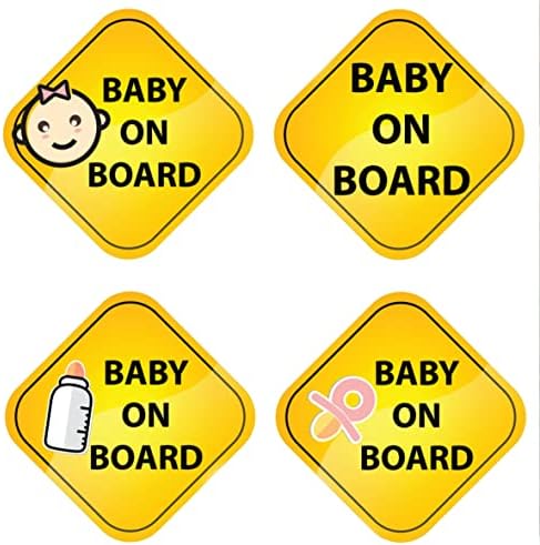 Baby on Board naljepnica znak za automobile 5 x5, otporan na toplotu i vodu, savršen u svim vremenskim uslovima, Reflektirajuća Sigurnost