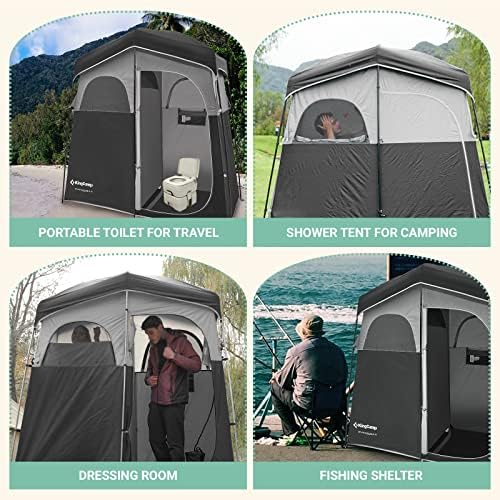 Kingcamp tuš šator prevelike vanjske tuš šatore za kampiranje garderobe prijenosne sklonište za promjenu soba tuš privatnost Sklonište sa jednim / dvostrukim tušem šator