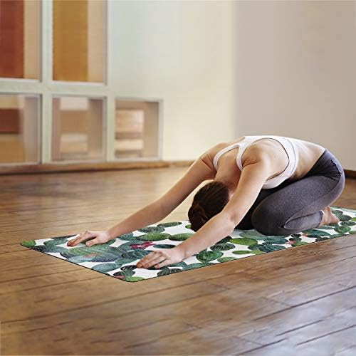 Akvarelna prostirka za jogu neklizajuća vruća prostirka za jogu,vrhunska prostirka za jastuke za fitnes tropska biljka Cactus Flower