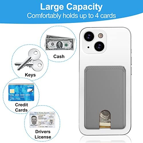 SHANSHUI 3 PACK Telefonska kartica Ultra Slim Telefon Držač za kreditne kartice Stick na novčaniku Anti-Lost Design Telefon Jaonik Kompatibilan je za iPhone i većinu pametnih telefona - crno bijelo sivo