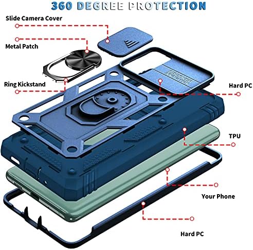 Pompvla za Samsung Galaxy S20 Fe Case 5g sa 2 kaljenog stakla zaštitnika sa magnetskom automobilom Kickstand prsten i poklopac kamere